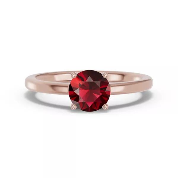 Round Garnet East-West Ring