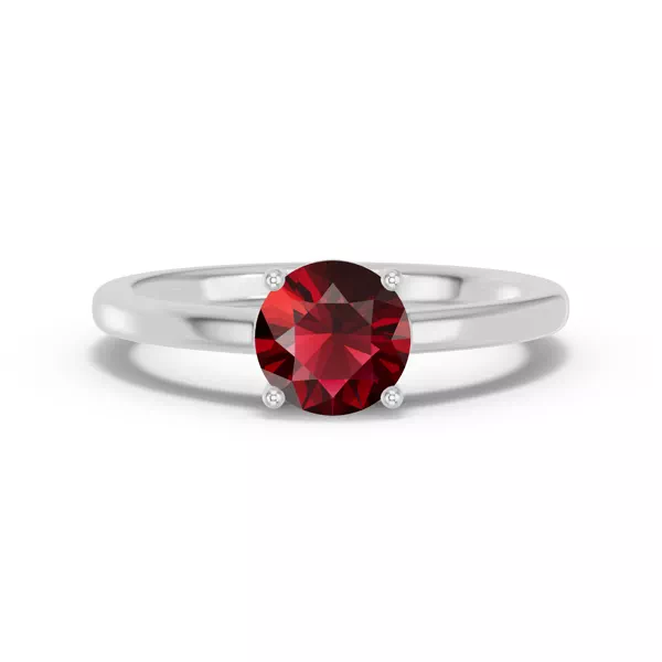 Round Garnet East-West Ring