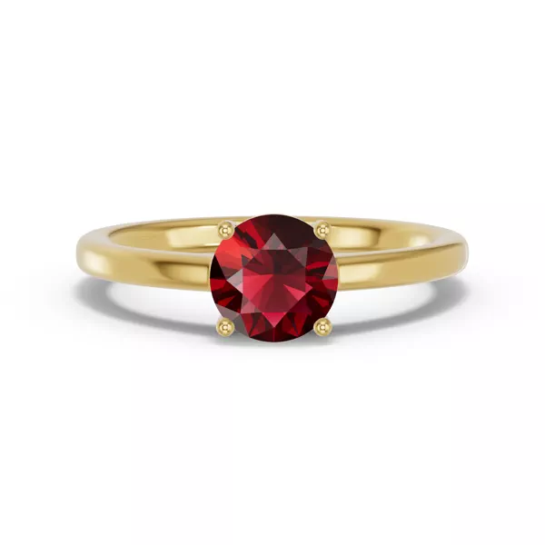 Round Garnet East-West Ring