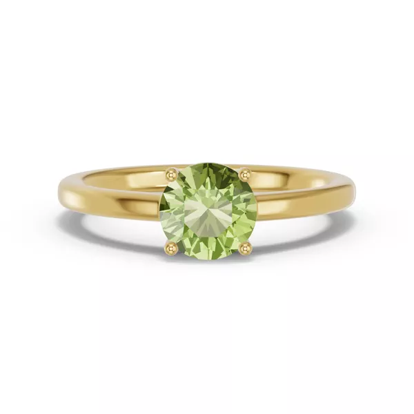 Round Peridot East-West Ring