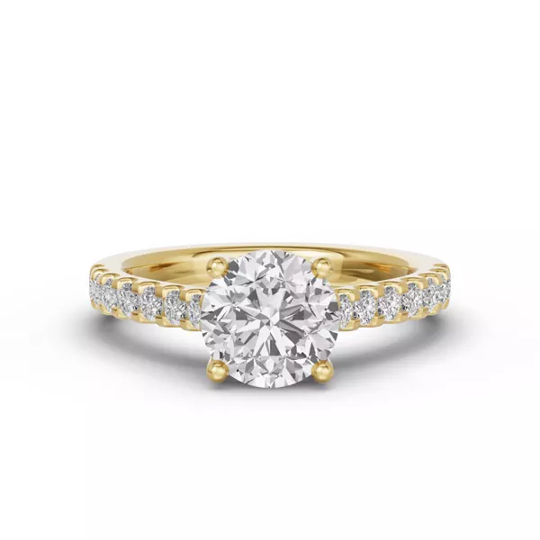 Trevi Cathedral Trellis Pavé Lab Engagement Ring (2.2mm)