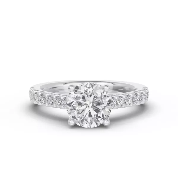 Trevi Cathedral Trellis Pavé Lab Engagement Ring (2.2mm)