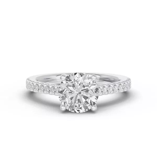 Trevi Cathedral Trellis Pavé Lab Engagement Ring (1.8mm)