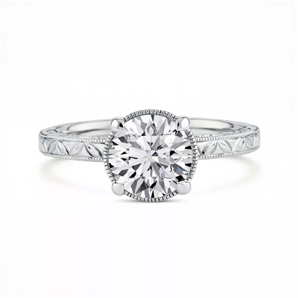 Setting Petal Engraved Milgrain Halo