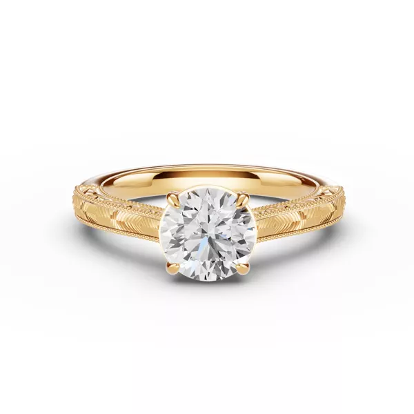 Chantal Engraved Cathedral Engagement Ring