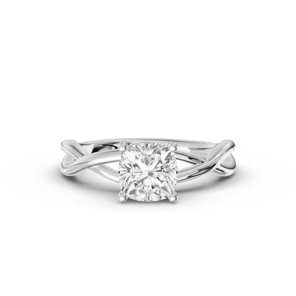 Bianca Twist Engagement Ring With 1.01 Carat Cushion Diamond