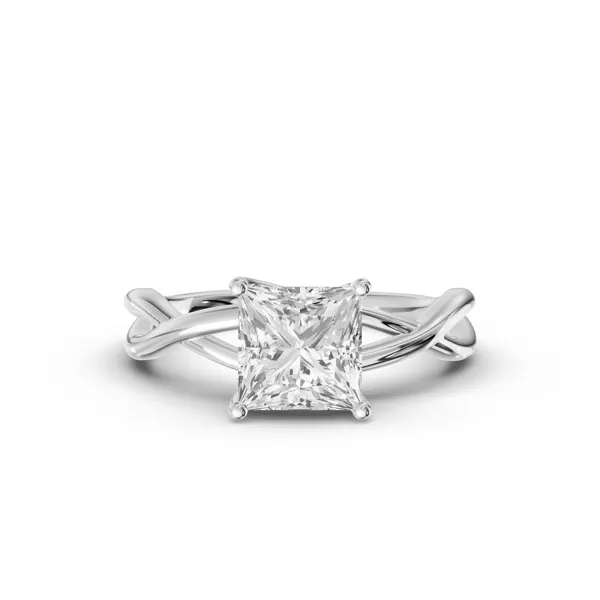 Bianca Twist Engagement Ring With 1.01 Carat Princess Diamond