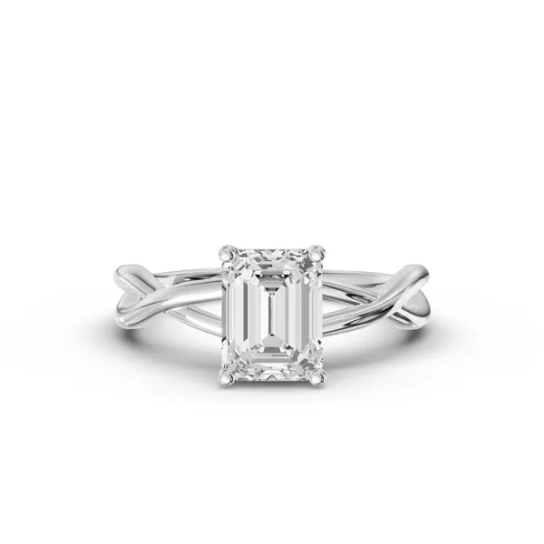 Bianca Twist Engagement Ring With 1 Carat Emerald Diamond