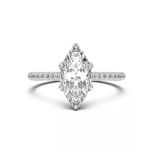 Marigold Tulip Inspired 6 Prong Lab Engagement Ring With 1.01 Carat Marquise Diamond