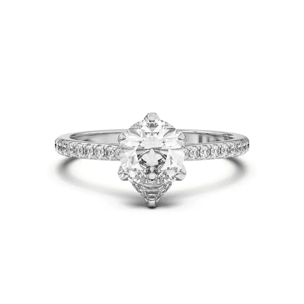 Marigold Tulip Inspired 6 Prong Lab Engagement Ring With 1.04 Carat Pear Diamond