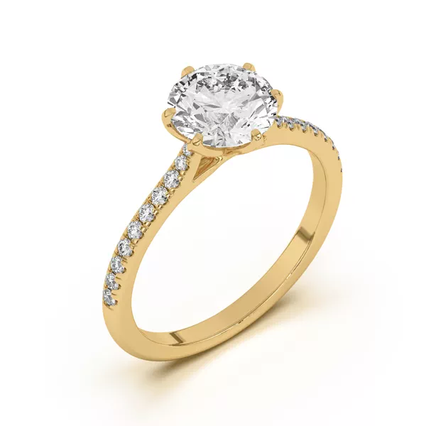 Marigold Tulip-Inspired 6 Prong Lab Engagement Ring