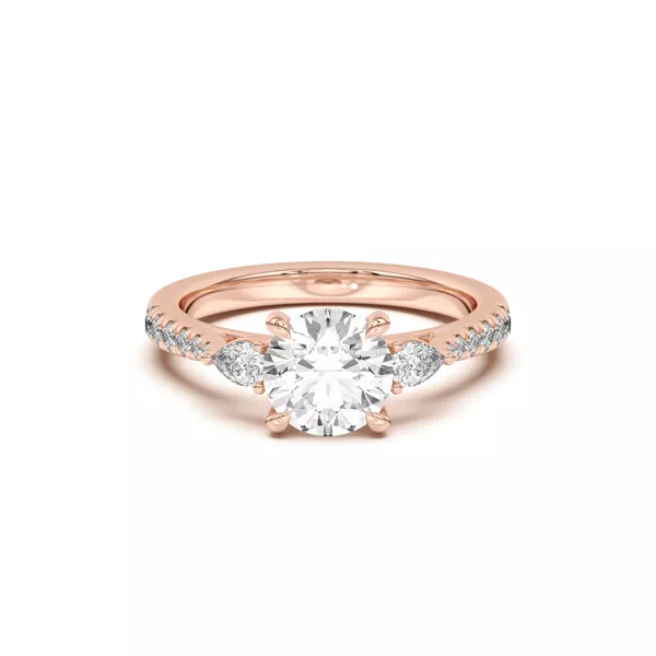 Taryn Pear 3-Stone With Pavé Engagement Ring