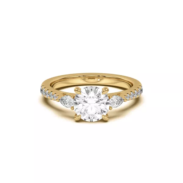 Taryn Pear 3-Stone With Pavé Engagement Ring