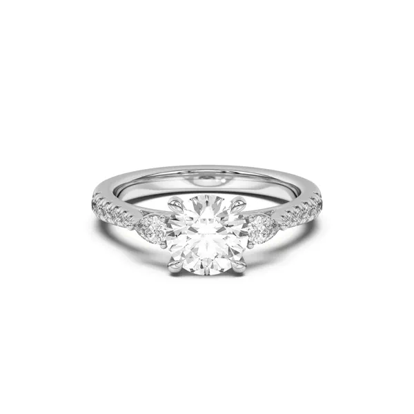 Taryn Pear 3-Stone With Pavé Engagement Ring