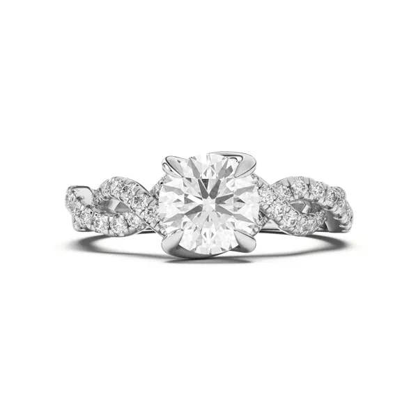 Gina Twisted Pavé Diamond Engagement Ring