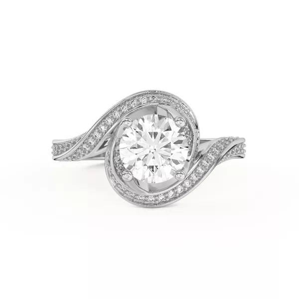 Elara Swirl Pavé Engagement Ring