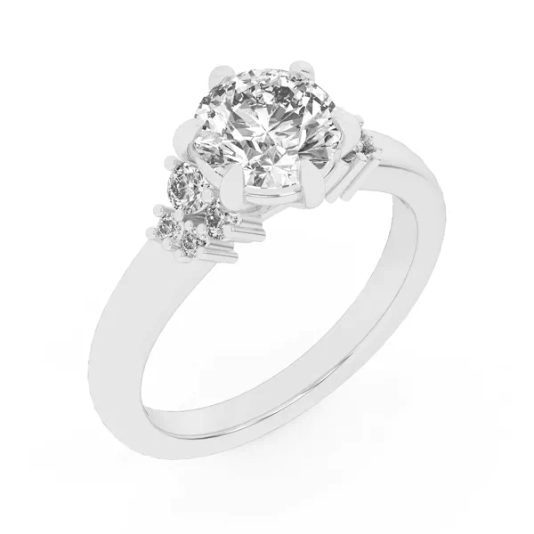 Kume Six-Prong Diamond Cluster Engagement Ring