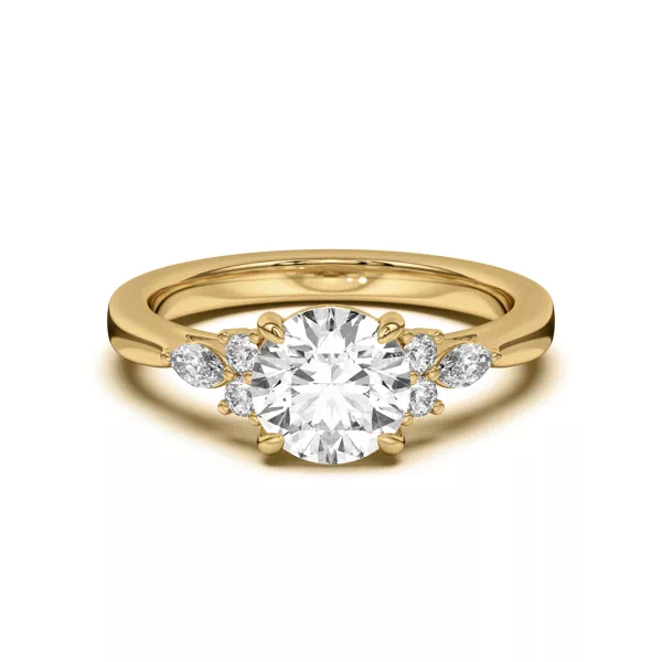 Blanche Round and Marquise Cluster Engagement Ring