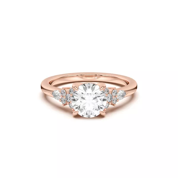 Belinda Pear and Round Diamond Cluster Engagement Ring