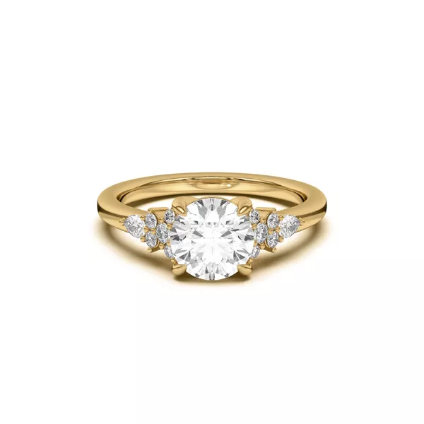 Belinda Pear and Round Diamond Cluster Engagement Ring
