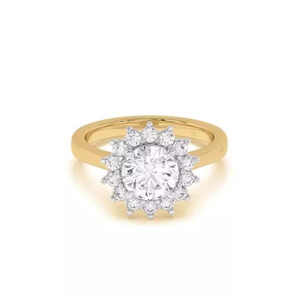 Nova Burst Two-Tone Halo Engagement Ring