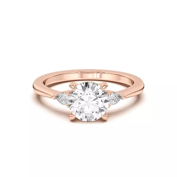 Kelsey Pear Diamond Three-Stone Engagement Ring