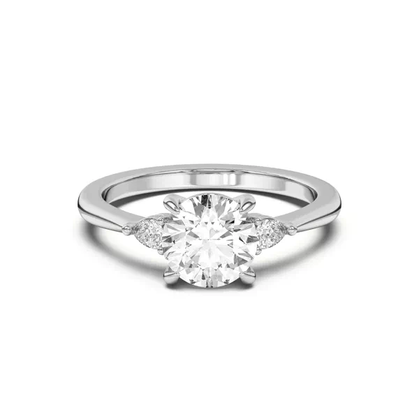 Kelsey Pear Diamond Three-Stone Engagement Ring