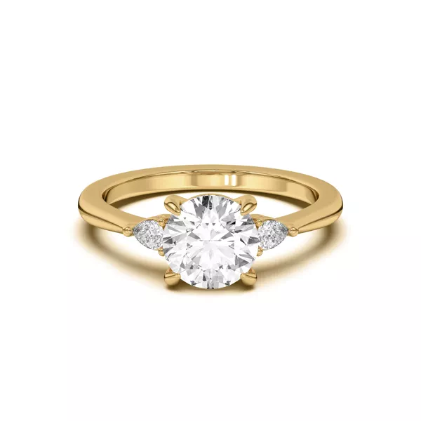 Kelsey Pear Diamond Three-Stone Engagement Ring