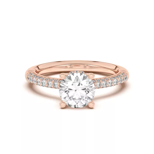 Ivana Triple Row Diamond Halo Ring With Bezel Accent Engagement Ring