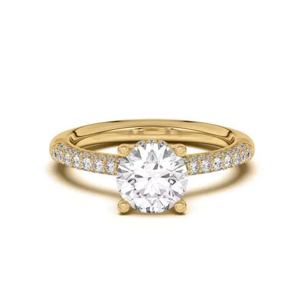 Ivana Triple Row Diamond Halo Ring With Bezel Accent Engagement Ring