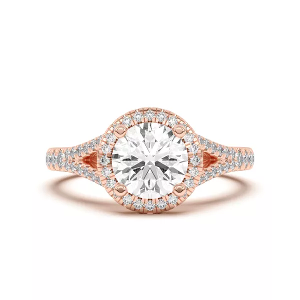 Clarissa Split Shank Halo Engagement Ring