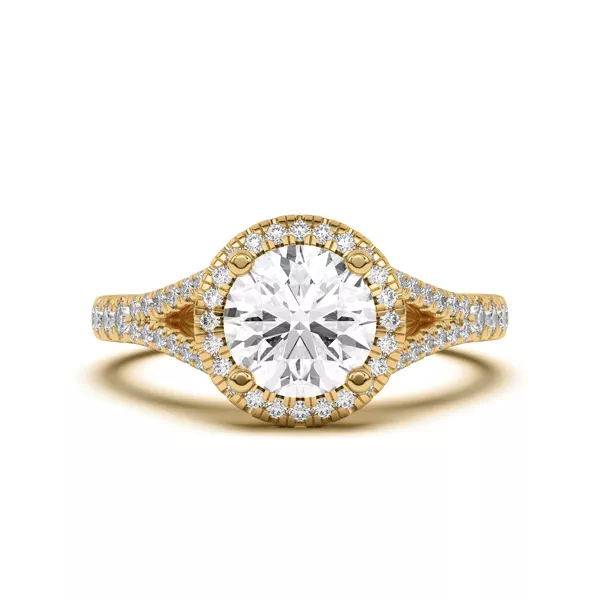 Clarissa Split Shank Halo Engagement Ring