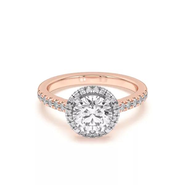 Estelle Classic Pave Cathedral Halo Two-Tone Ring