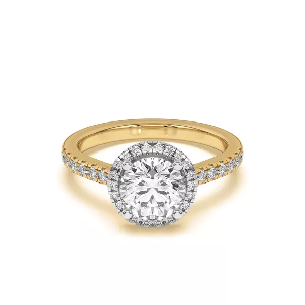 Estelle Classic Pave Cathedral Halo Two-Tone Engagement Ring