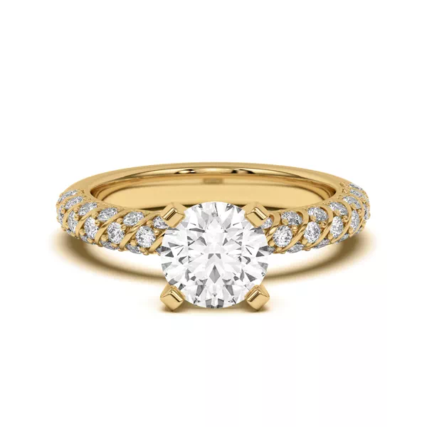Madeline Pavé Trio Striped Engagement Ring