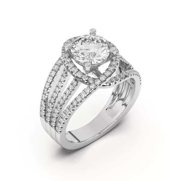 Liana Multistrand Swirling Halo Engagement Ring