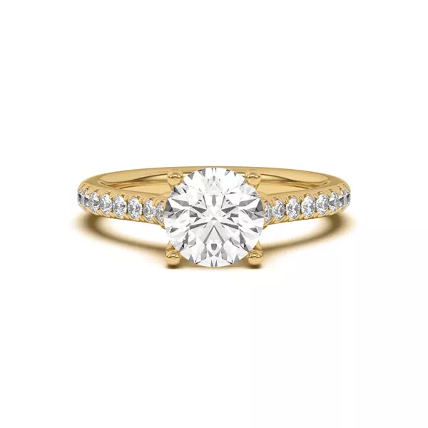 Coraline Scroll Prong Pavé Engagement Ring