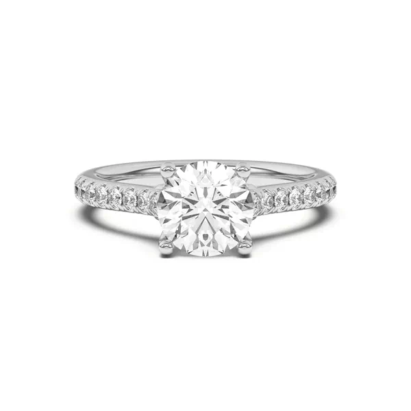 Coraline Scroll Prong Pavé Engagement Ring