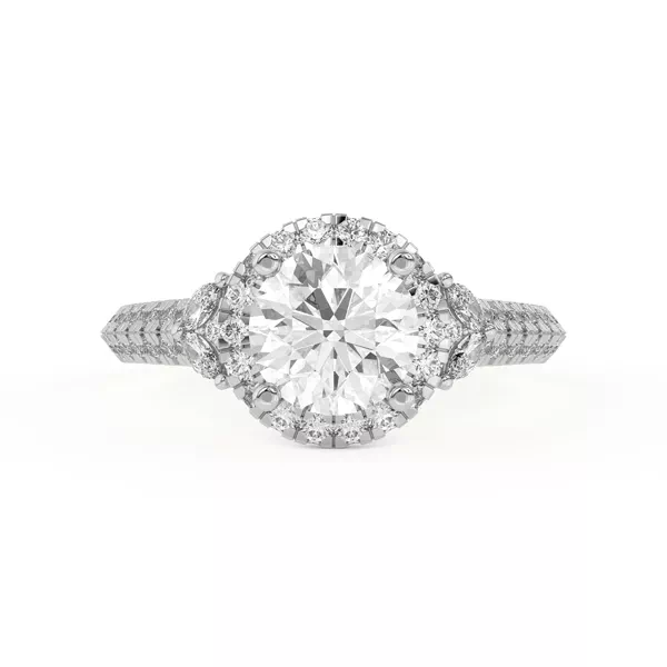 Anja Pavé Knife-Edge Cluster Halo Engagement Ring