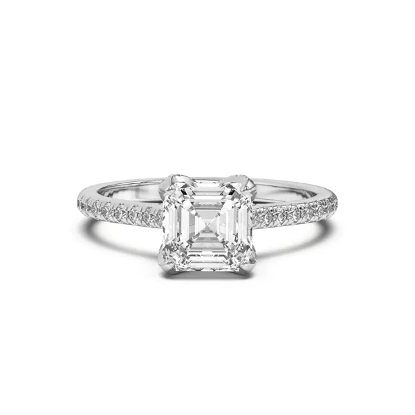 Marian Diamond-Encrusted Tulip Prong Pavé Engagement Ring