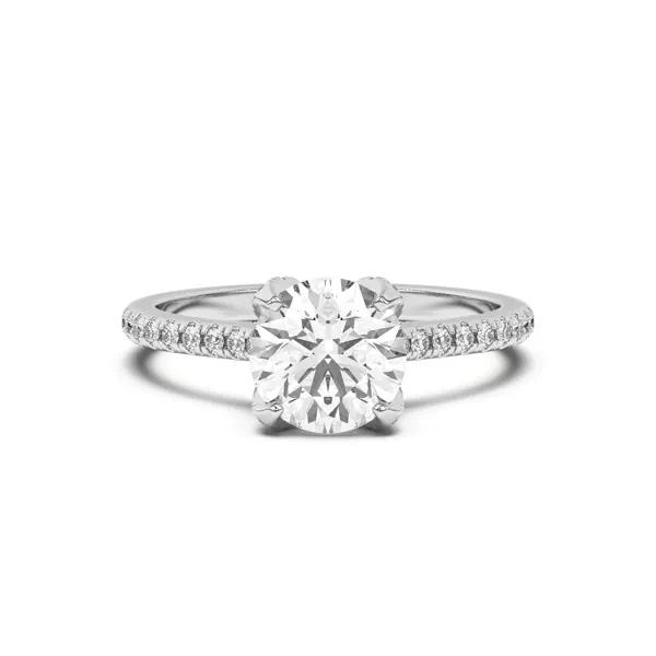 Marian Lab Diamond-Encrusted Tulip Prong Pavé Engagement Ring