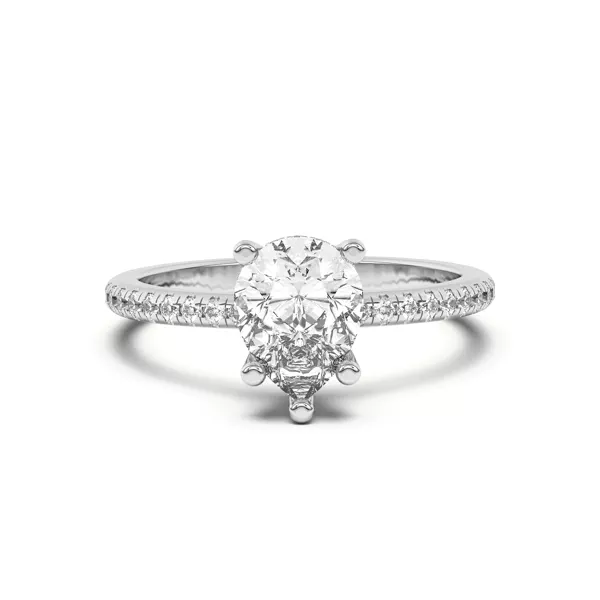 Marie Classic Hidden Halo Pavé Engagement Ring With 1.04 Carat Pear Diamond