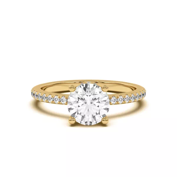 Marie Classic Hidden Halo Lab Pavé Engagement Ring