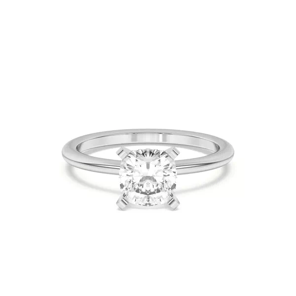 Ally Classic Solitaire Engagement Ring (1.4mm) With 1.6 Carat Cushion Diamond