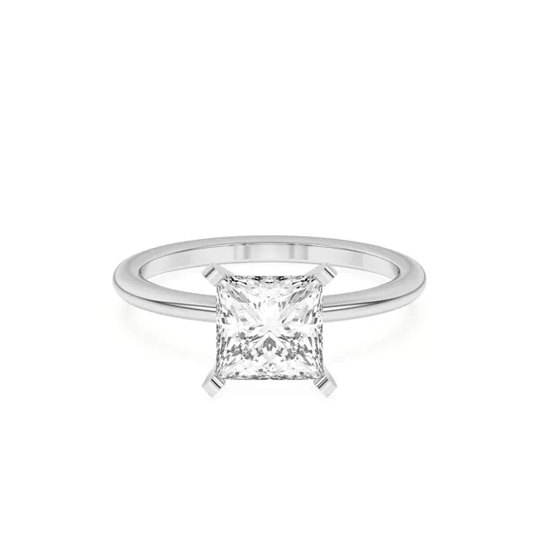 Ally Classic Solitaire Engagement Ring (1.4mm) With 1.8 Carat Princess Diamond