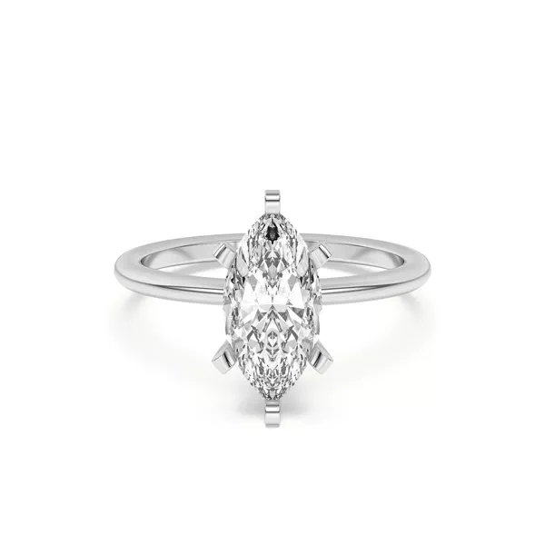 Ally Classic Solitaire Engagement Ring (1.4mm) With 1.01 Carat Marquise Diamond