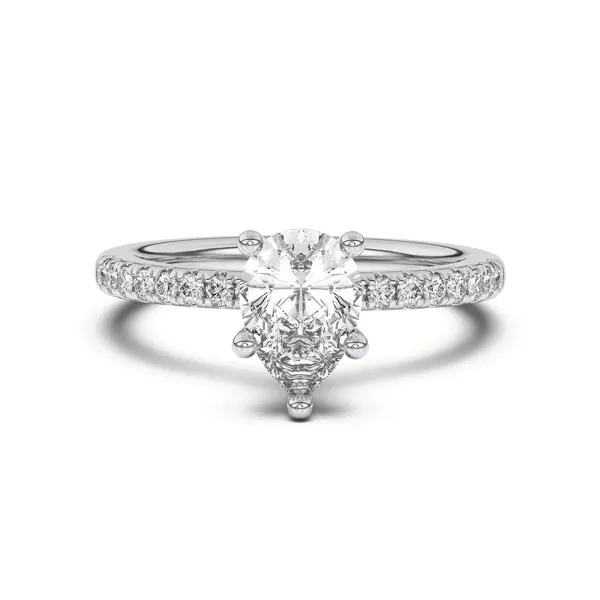 Britta Pavé Hidden Circlet And Band Engagement Ring With 1.04 Carat Pear Diamond