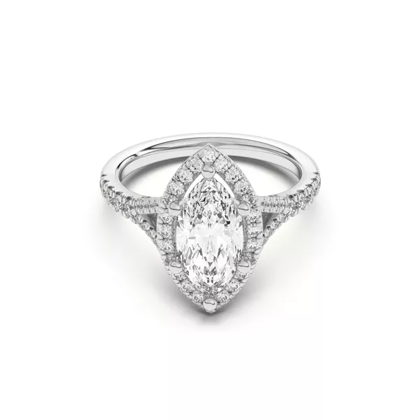 Sue Timeless Halo Engagement Ring With 1.01 Carat Marquise Diamond