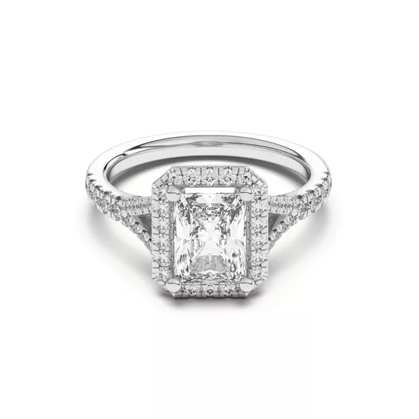 Sue Timeless Halo Engagement Ring With 1.19 Carat Radiant Diamond
