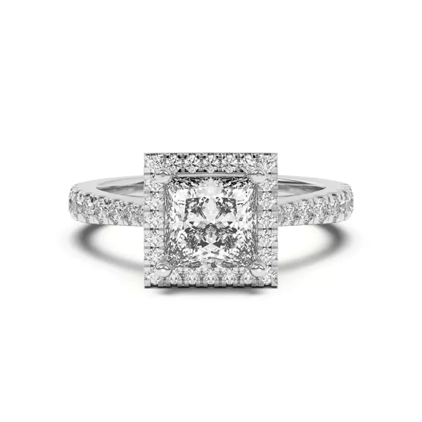 Cici Halo Engagement Ring With 1.8 Carat Princess Diamond